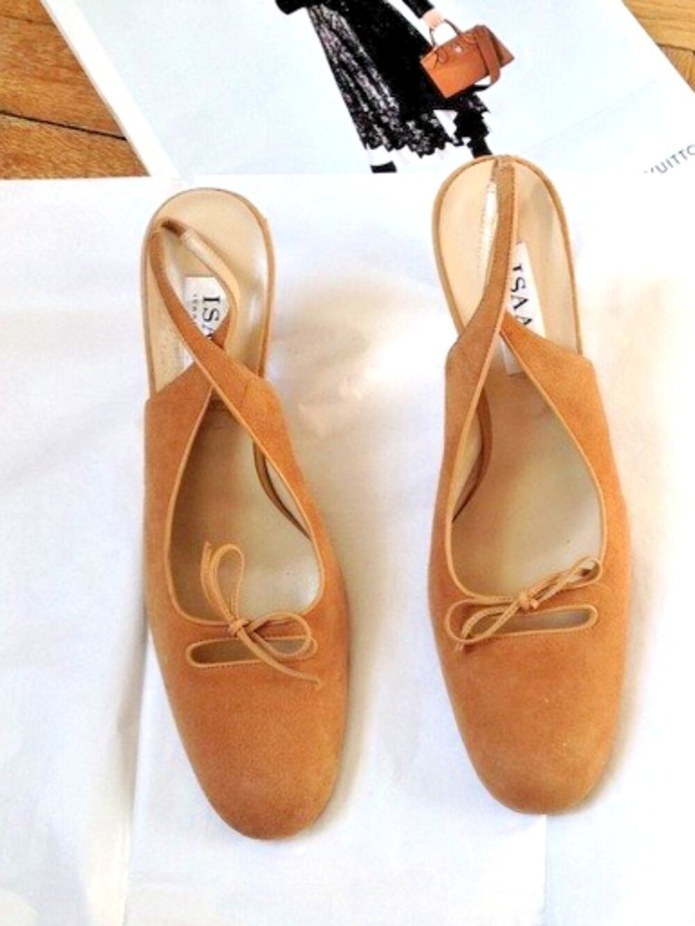 $310 Isaac Mizrahi  suede leather slink-backs shoes* 10
